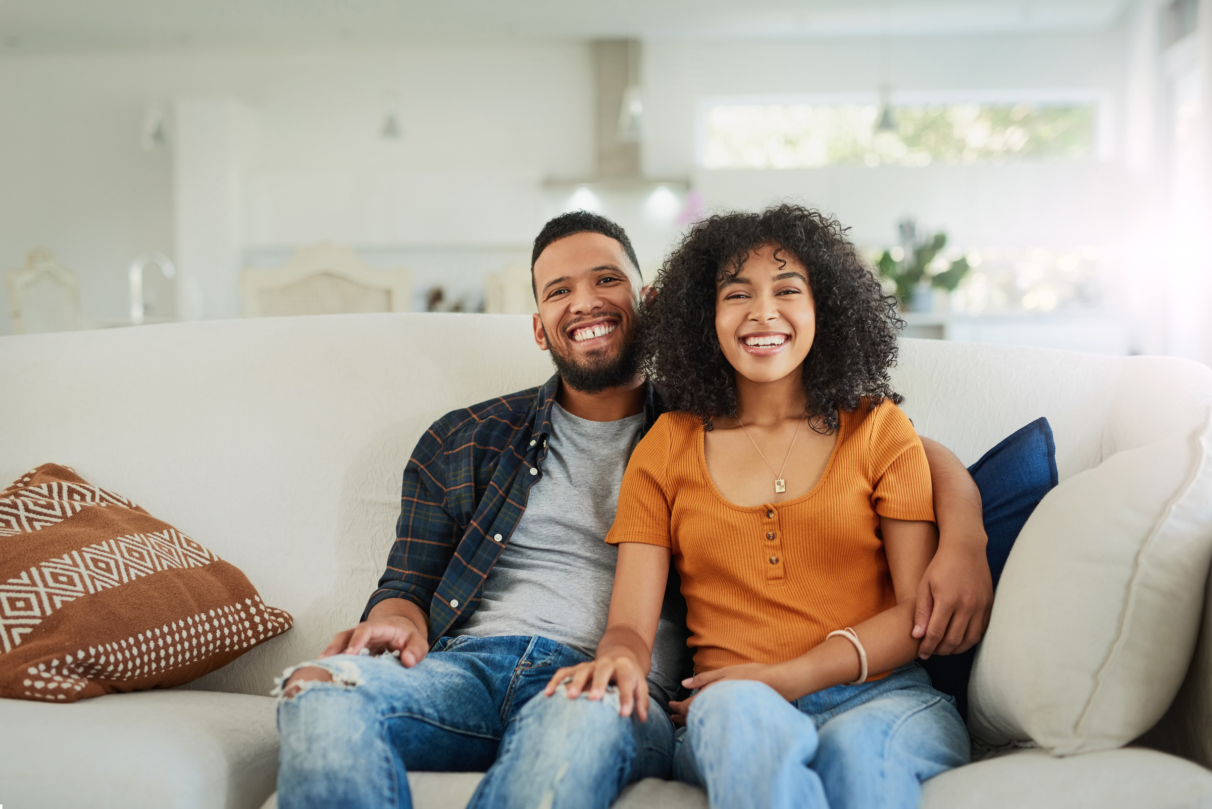Shot of a happy young couple spending quality time together at home